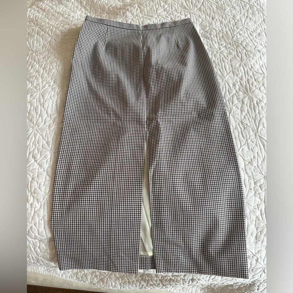 Michael Kors Collection Black Brown Gingham Pencil Skirt 2 NWOT
